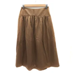ボールジー BALLSEY トゥモローランド フレアスカート ギャザースカート ロング丈 無地 34 XS ブラウン /YK15