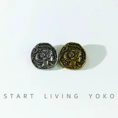 ボタンアンティーク風女性横顔レトロ上品お洒落海外洋裁裁縫かわいい柄金ヴィンテージ