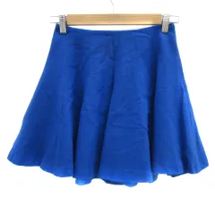 アナトリエ ANATELIER フレアスカート ミニ丈 無地 34 XS 青 ブルー /YS4