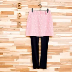 【マリクレール】サッカー ライク ゴルフ レギンス スカート花柄 M ピンク×黒