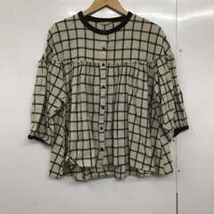 Samansa Mos2 サマンサモスモス シャツ、ブラウス 半袖 1711129 配色ギャザーブラウス