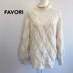 ☆立体的☆FAVORI タートルニット 長袖 ゆるダボ かわいい 柔らかい アイボリー M