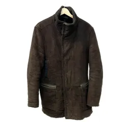 CalvinKlein(カルバンクライン) コート サイズL メンズ - ダークブラウン 長袖/フェイクムートン/冬