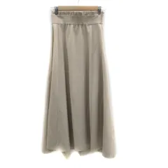 ナノユニバース nano universe フレアスカート マキシ丈 ロング丈 無地 36 ベージュ /YS13