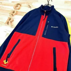 【コロンビア】ルースターレンジ ジャージー ジャケット 防風 撥水 M 紺×赤