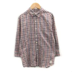 ナノユニバース nano universe カジュアルシャツ 七分袖 チェック柄 S マルチカラー ホワイト 白 /MS30