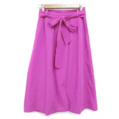 アーバンリサーチ URBAN RESEARCH アイテムズ items フレアスカート ロング丈 リボン付き 無地 F ピンク /FF32