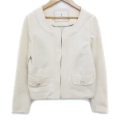 エフデ ef-de ノーカラージャケット ミドル丈 9 ベージュ /FF6