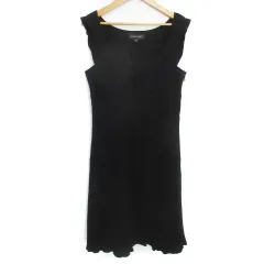 ジルスチュアート JILL STUART フレアワンピース ミニ丈 ノースリーブ Uネック ウール 無地 2 黒 ブラック /FF11