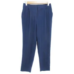 スピック&スパン Spick&Span テーパードパンツ イージーパンツ アンクル丈 ストライプ柄 36 紺 ネイビー /FF4