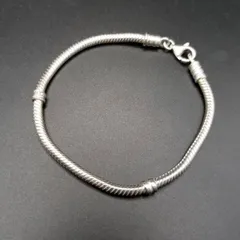 シンプル スネークチェーン 925 シルバー ヴィンテージ ブレスレット 銀 スタイリッシュ 重ね付け Y24-Z