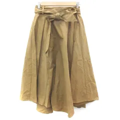 ナノユニバース nano universe nano BASE フレアスカート ミモレ丈 リボン F ブラウン 茶 /YM22