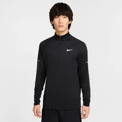 NIKE ナイキ メンズ Dri-FIT 1/4ジップ ランニングトップ 長袖 ハーフジップ 通気 速乾 リフレクト 再帰反射 UVA・UVB保護 HV2181 010カラー ブラック 黒