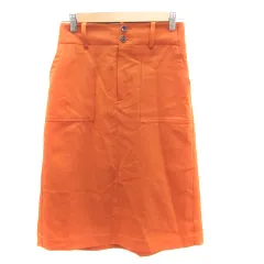 フレディ fredy REPIT フレアスカート ミモレ丈 36 オレンジ /HO24