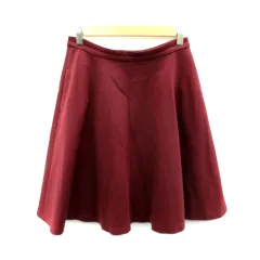 アナトリエ ANATELIER フレアスカート ひざ丈 無地 2 ボルドー /SY9