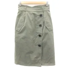 ジャスグリッティー JUSGLITTY タイトスカート ミモレ丈 ボタンダウン風 1 カーキ /YM41