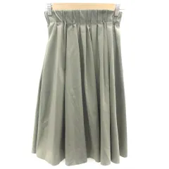 ナチュラルビューティーベーシック NATURAL BEAUTY BASIC フレアスカート ミモレ丈 S カーキ /YM17