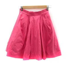 トランテアン ソン ドゥ モード 31 Sons de mode フレアスカート ギャザースカート ひざ丈 無地 ナイロン 36 ピンク /SY12