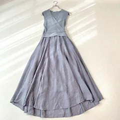 FRAY I.D フレイアイディ カシュクールリブニットコンビワンピース ロングワンピース グレー