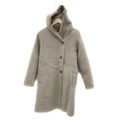 アーバンリサーチ ドアーズ URBAN RESEARCH DOORS フェイクムートンコート ロング丈 フード付き ONE ベージュ /YS1