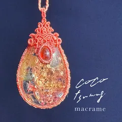 クリソプレーズ　シトリン　マクラメペンダント　ネックレス クリソプレーズ シトリン マクラメペンダント ネックレス