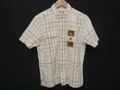 ■美品■ CASTELBAJAC カステルバジャック コットン100% チェック柄 半袖 シャツ サイズ1 洋服 ホワイト系×マルチカラー DJ9838のサムネイル