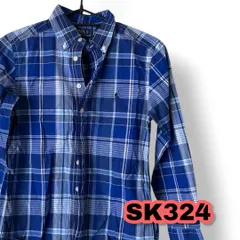 POLO RALPH LAUREN (ポロ ラルフローレン) チェック柄長袖シャツ 青色 １４０サイズ キッズトップス　管理SK324