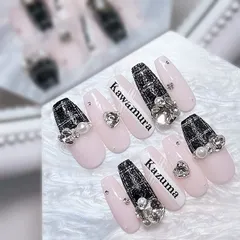 ネイルチップ ┋ ネイルパーツ ┋ 量産型 ┋ ちゅるんネイル ┋ シンプルネイル ┋ ツイードネイル ┋ ワンホンネイル ┋ 韓国ネイル ┋ オタクネイル ┋ 推しネイル ┋ 地雷 ┋ フレンチガーリー ┋ 大人かわいい ┋ ロングネイル ┋ ピンクネイル