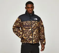 THE NORTH FACE 1996 レトロ ヌプシ ダウンジャケット ブラウン ウォーター プリンティング Mサイズ