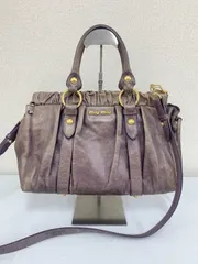 ￥1 miu miu ヴィッテロリュクス 2way レザー ショルダーバッグ 【バッグ】【2】