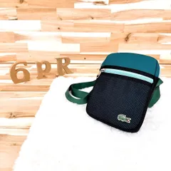 廃盤【ラコステ】アウトフィット コントラスト スクエア ショルダーバッグ 緑×黒