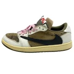 NIKE ナイキ DM7866-200 【フェイクバスターズ鑑定済】× TRAVIS SCOTT AIR JORDAN 1 LOW OG SP Reverse Olive トラヴィス OG SP 【中古】