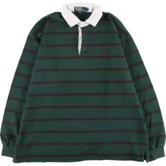 古着 ラルフローレン Ralph Lauren POLO by Ralph Lauren ボーダー柄 長袖 ラガーシャツ メンズL相当/eaa600752