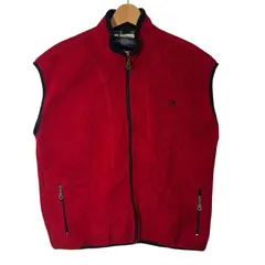 Champion チャンピオン フリースベスト ジップアップ ワンポイント刺繡 レッドのサムネイル