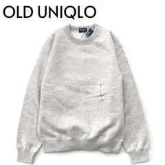 UNIQLO オールドユニクロ スウェット トレーナー 裏起毛 無地 丸首 クルーネック 紺タグ M ナチュラル ライトグレー ★M23