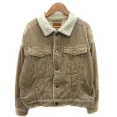 アースミュージック&エコロジー EARTH MUSIC & ECOLOGY ブルゾンジャケット ミドル丈 コーデュロイ 裏ボア オーバーサイズ 無地 F ベージュ /YK4