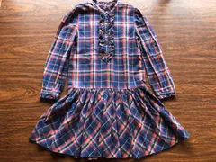 Ralph Lauren　ラルフローレン　チェック　フリル使い長袖ワンピース　120cm