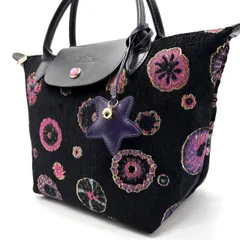 ✨良品✨ Longchamp ロンシャン マルチカラー ハンドバッグ トートバッグ ナイロン ブラック 黒 レディース メンズ ユニセックス 男女兼用