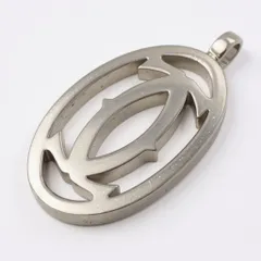 《美品》 Cartier カルティエ 2C ロゴ ペンダントトップ チャーム シルバー 箱付き アクセサリー ネックレス ジュエリーt18rのサムネイル