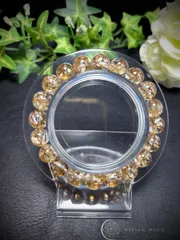 💎天然石   超希少✨🌈虹キラキラ✨️ 金箔錦鯉  （透明度抜群）    ブレスレット   レディース＆メンズ     E675