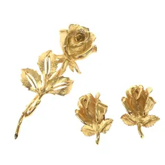 NINA RICCI ニナリッチ イヤリング＆ブローチ  バラモチーフ/フラワー ヴィンテージ品   ゴールドカラー レディース / 240001171271