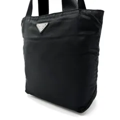 【良品】 PRADA プラダ 三角プレート ナイロン ハンドバッグ トートバッグ ブラック 黒 レディース メンズ ユニセックス 男女兼用 ヴィンテージ