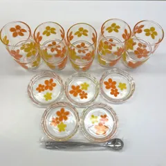 【希少・美品】保谷クリスタル　ジュースセット　1972年製　アンティーク　HOYA　昭和レトロ　希少品