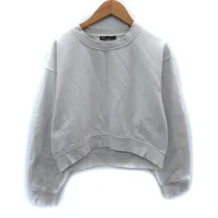 ザラ ZARA トレーナー スウェット ショート丈 裏起毛 S ライトグレー /SM17