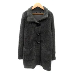 メイソングレイ MAYSON GREY ニットジャケット ロング丈 ステンカラー 無地 ラメ入り ウール混 2 チャコールグレー /SY7 ■MOのサムネイル