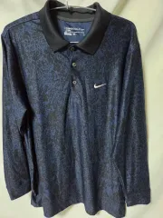 ナイキ ゴルフ 長袖 ポロシャツ ネイビー パータン