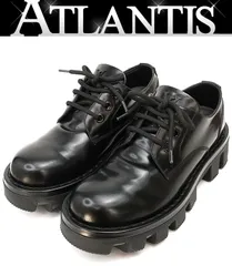 【広尾店】ルイヴィトン Louis Vuitton チェッカーローファー レースアップシューズ レザー 黒 MT0224 size:7(約26cm) 【17676】