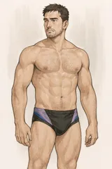 H495セールは1月末まで！アリーナ♪日本製♪ブラックとパープル系三色切り替え男子競泳水着♪フィットネスやトレーニングや撮影用にも♪サイズL