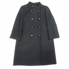 エルマノシェルビーノ ERMANNO SCERVINO ウール×カシミヤ コート ダブルボタン ロング ジャケット ブルゾン アウター 40 黒 ブラック/レディースのサムネイル