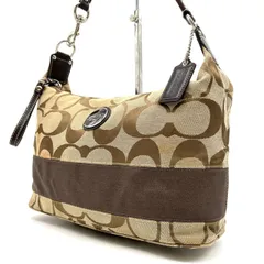 【良品】 Coach Vintage y2k Signature Medium Soho Flap Shoulder bag Brown Tan コーチ シグネチャー ハンドバッグ キャンバス